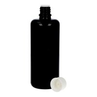 Violettglasflasche 100 ml, mit Gießring &...