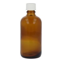 Braunglasflasche 100 ml, mit Gießring & Verschluss