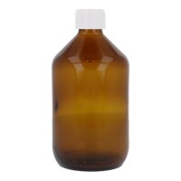 Braunglasflasche 500 ml, mit Gießring & Verschluss