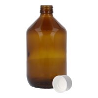 Braunglasflasche 500 ml, mit Gießring & Verschluss