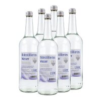Bidestilliertes Wasser, in Glasflasche, Sparpaket 6 Liter